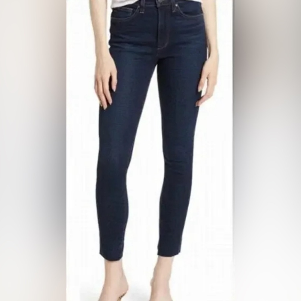 Joe’s Jeans Haxby High Rise Raw Hem Slim Ankle Jeans | Size 28 | Dark Blue Wash